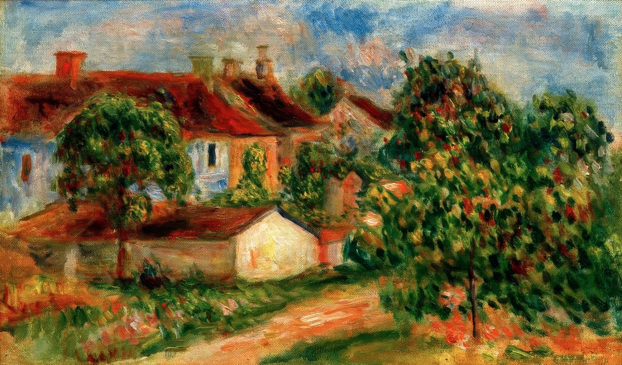 Wiejskie domy, czerwone dachy autorstwa Pierre Auguste Renoir