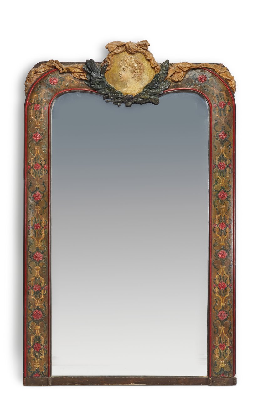 Rama lustra zwieńczona medalionem "Głowa Dziewicy" do salonu Madame Charpentier, ok. 1878-79 autorstwa Pierre Auguste Renoir