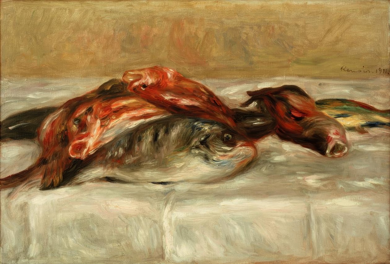 Martwa natura z rybami autorstwa Pierre Auguste Renoir
