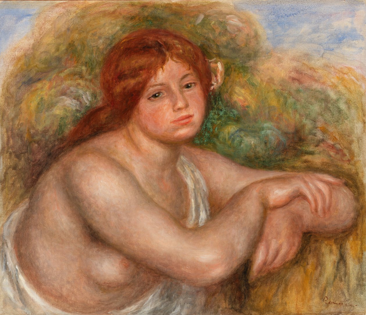 Studium aktu, popiersie kobiety autorstwa Pierre Auguste Renoir
