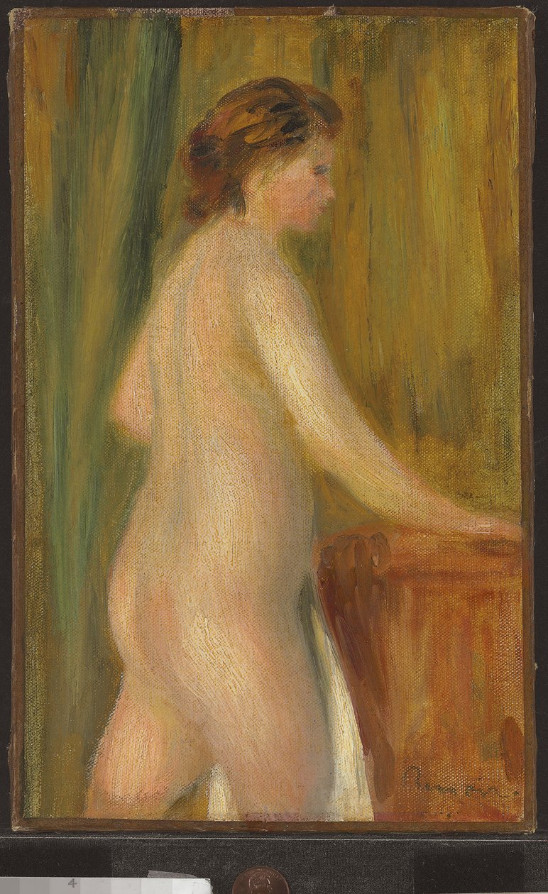 Akt z ręcznikiem kąpielowym, ok. 1900 autorstwa Pierre Auguste Renoir