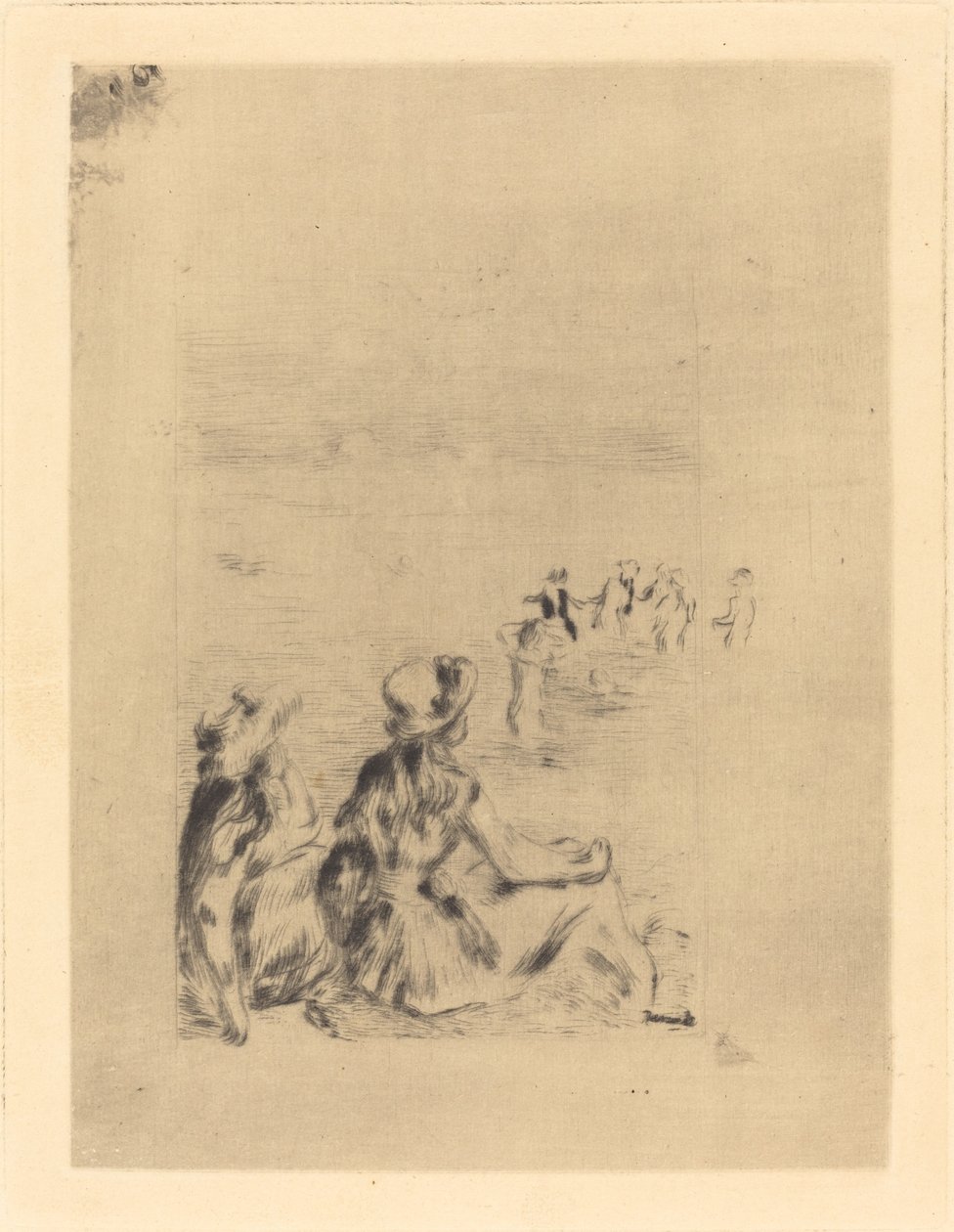 Na plaży - At Berneval Sur la plage - a Berneval, 1892. autorstwa Pierre Auguste Renoir