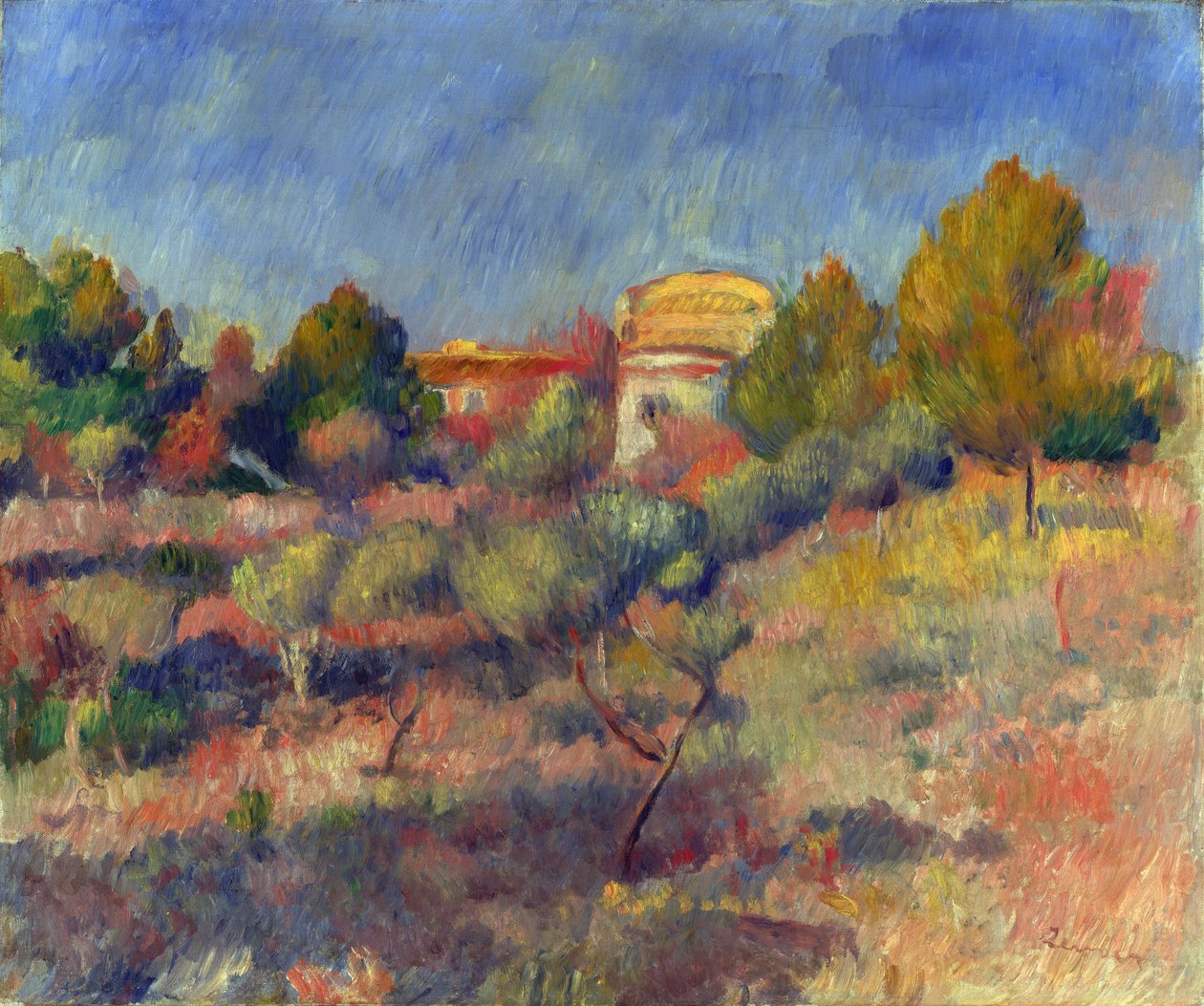 Pigeonnier (colombier) a Bellevue (Pigeon Coop at Bellevue) - Olej na płótnie autorstwa Pierre Auguste Renoir (1841-1919) Kolekcja prywatna autorstwa Pierre Auguste Renoir