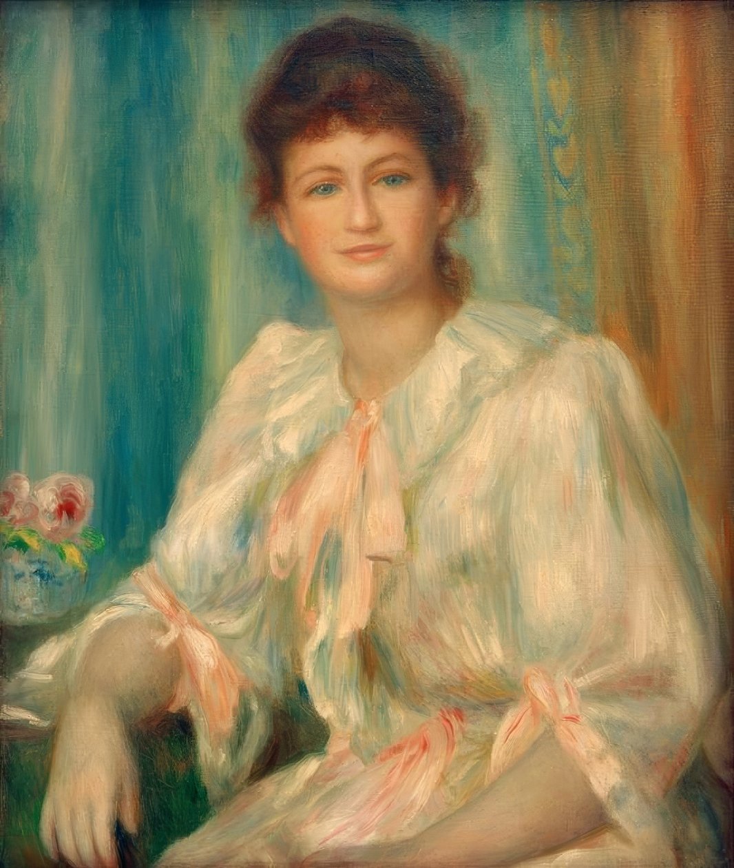 Portret młodej kobiety w bieli autorstwa Pierre Auguste Renoir