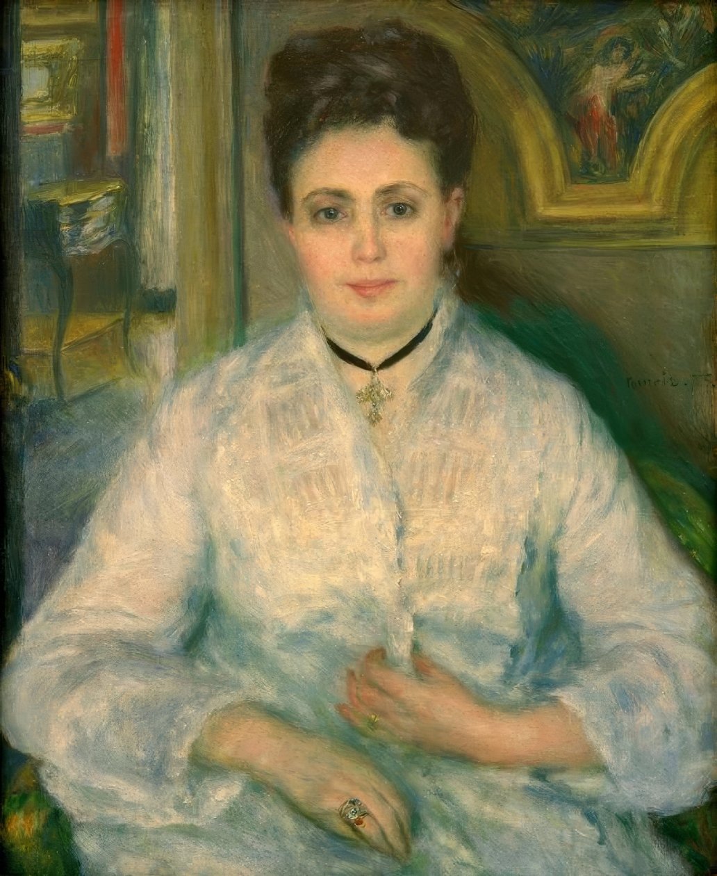 Portret Madame Victor Choquet w bieli autorstwa Pierre Auguste Renoir