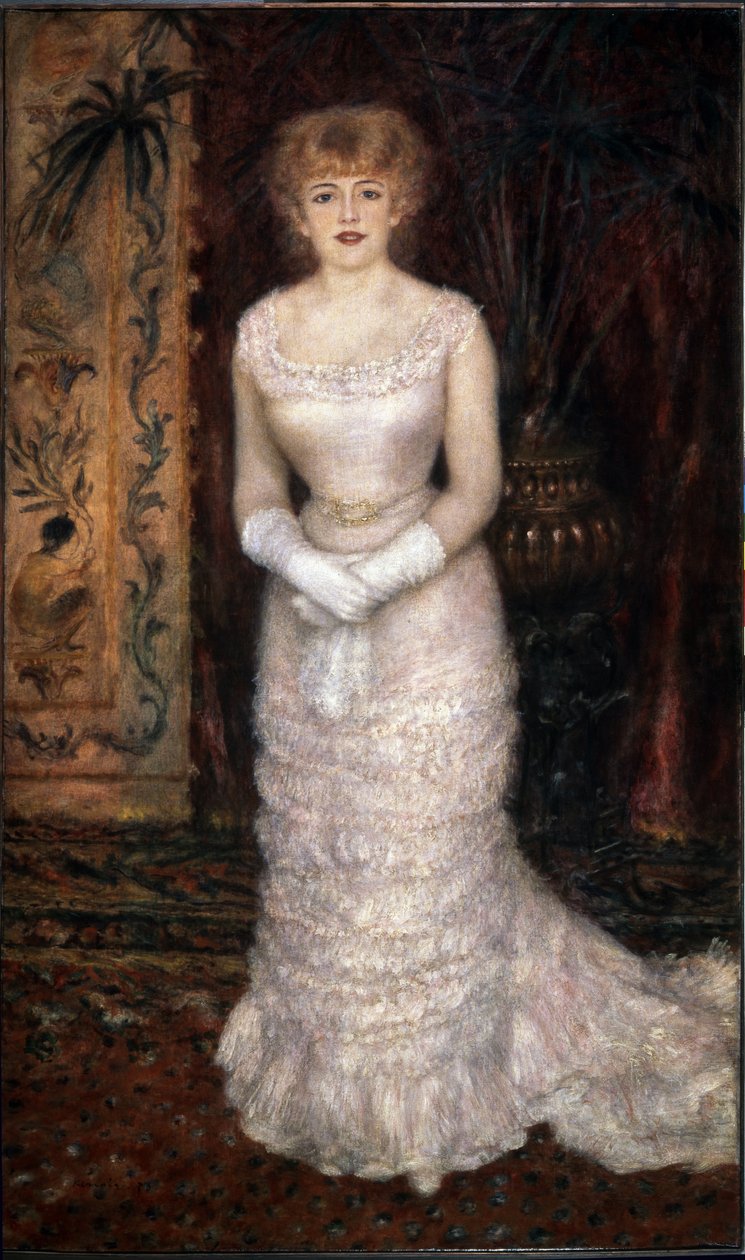 Portret aktorki Jeanne Samary (Komedia francuska). Obraz Pierre Auguste Renoir (Pierre-Auguste Renoir autorstwa Pierre Auguste Renoir
