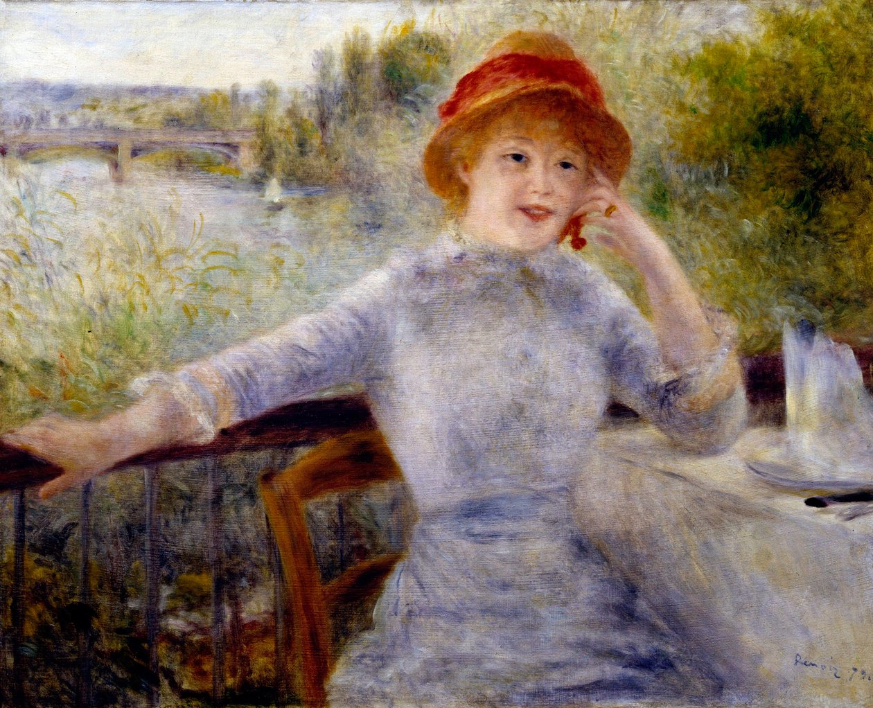 Portret Alphonsine Fournaise (1845-1937), dawniej „A la Grenouillere””: córka właściciela restauracji na wyspie Chiard (Yvelines) między Chatou i Rueil, obraz Pierre Auguste Renoir (1841-1919) ) autorstwa Pierre Auguste Renoir