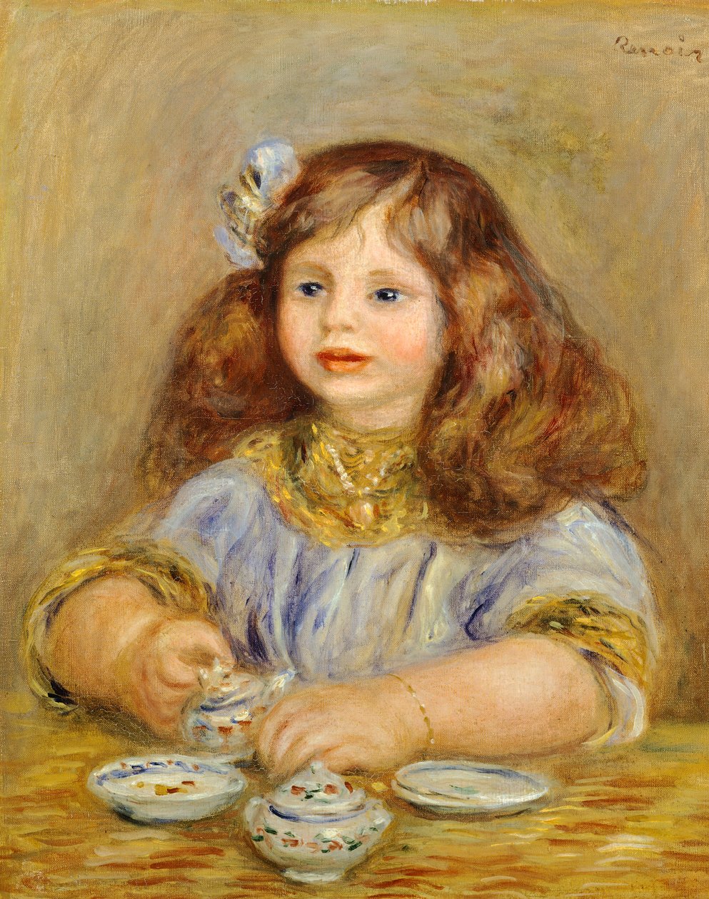 Portret Genevieve Bernheim de Villers (1907-1936), przyszłej hrabiny Jean de la Chapelle autorstwa Pierre Auguste Renoir