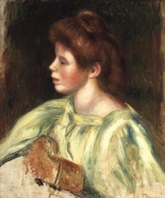 Portret kobiety grającej na gitarze autorstwa Pierre Auguste Renoir