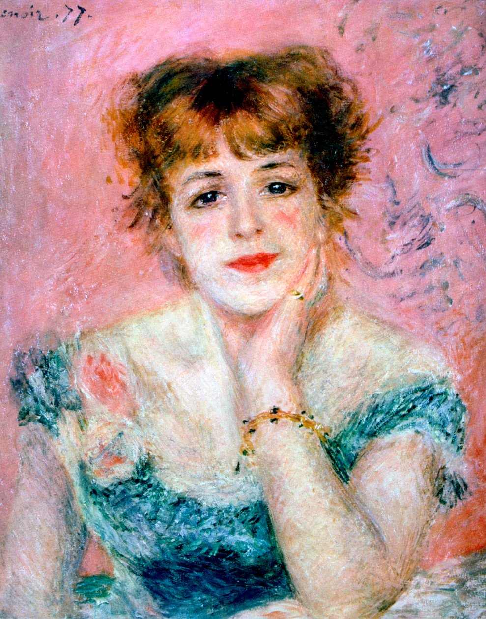 Portret aktorki Jeanne Samary, 1878 autorstwa Pierre Auguste Renoir