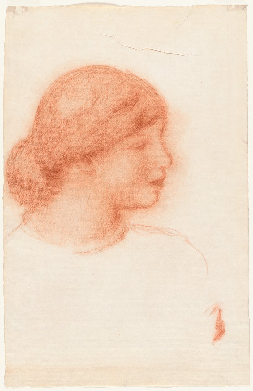 Profil młodej kobiety, ok. 1910 (czerwona kreda) autorstwa Pierre Auguste Renoir