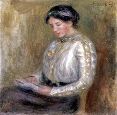 Czytanie (olej na płótnie) autorstwa Pierre Auguste Renoir