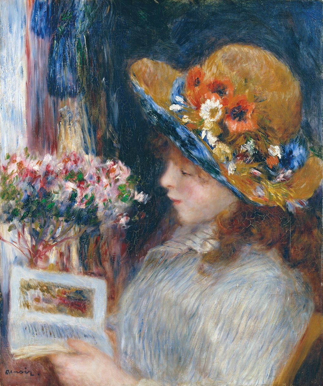 Czytelnicza dziewczyna autorstwa Pierre Auguste Renoir