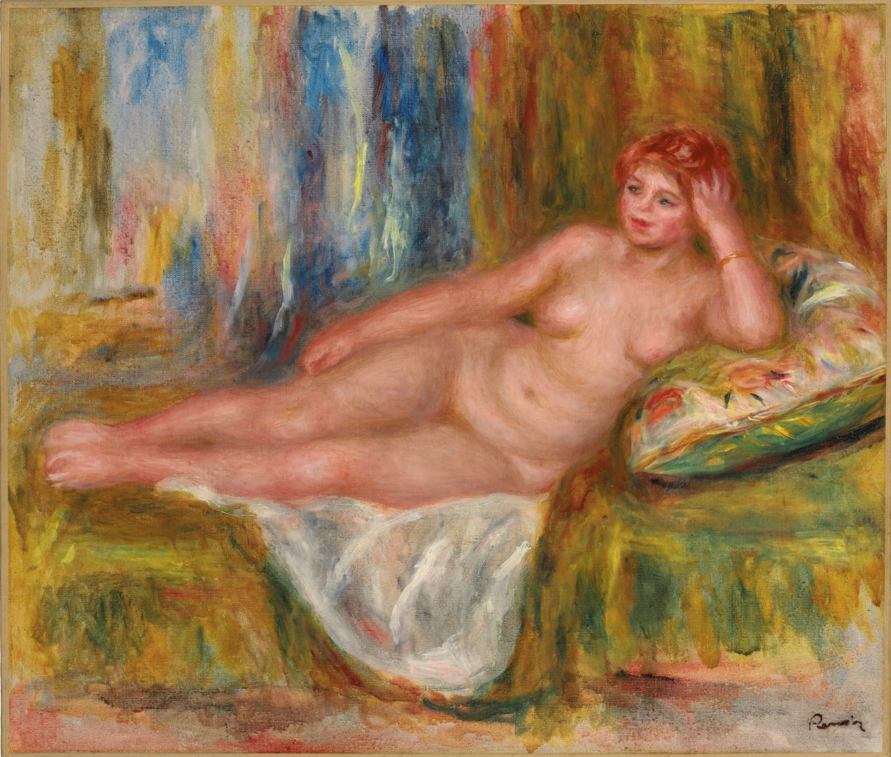 Odchylana kobieta nago; Leżąca naga kobieta, 1918 autorstwa Pierre Auguste Renoir