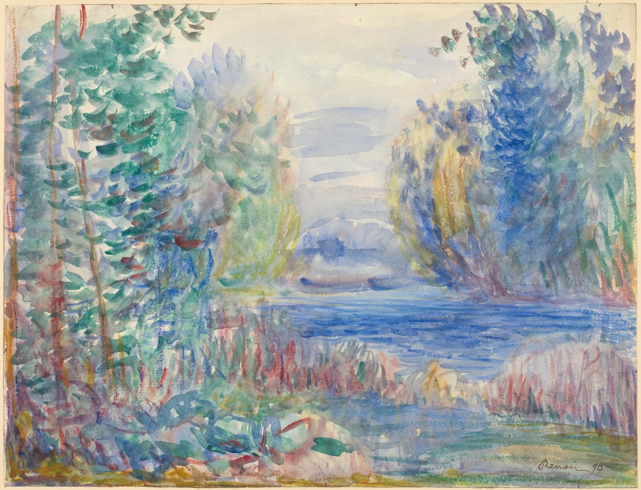 Krajobraz rzeczny, 1890 autorstwa Pierre Auguste Renoir
