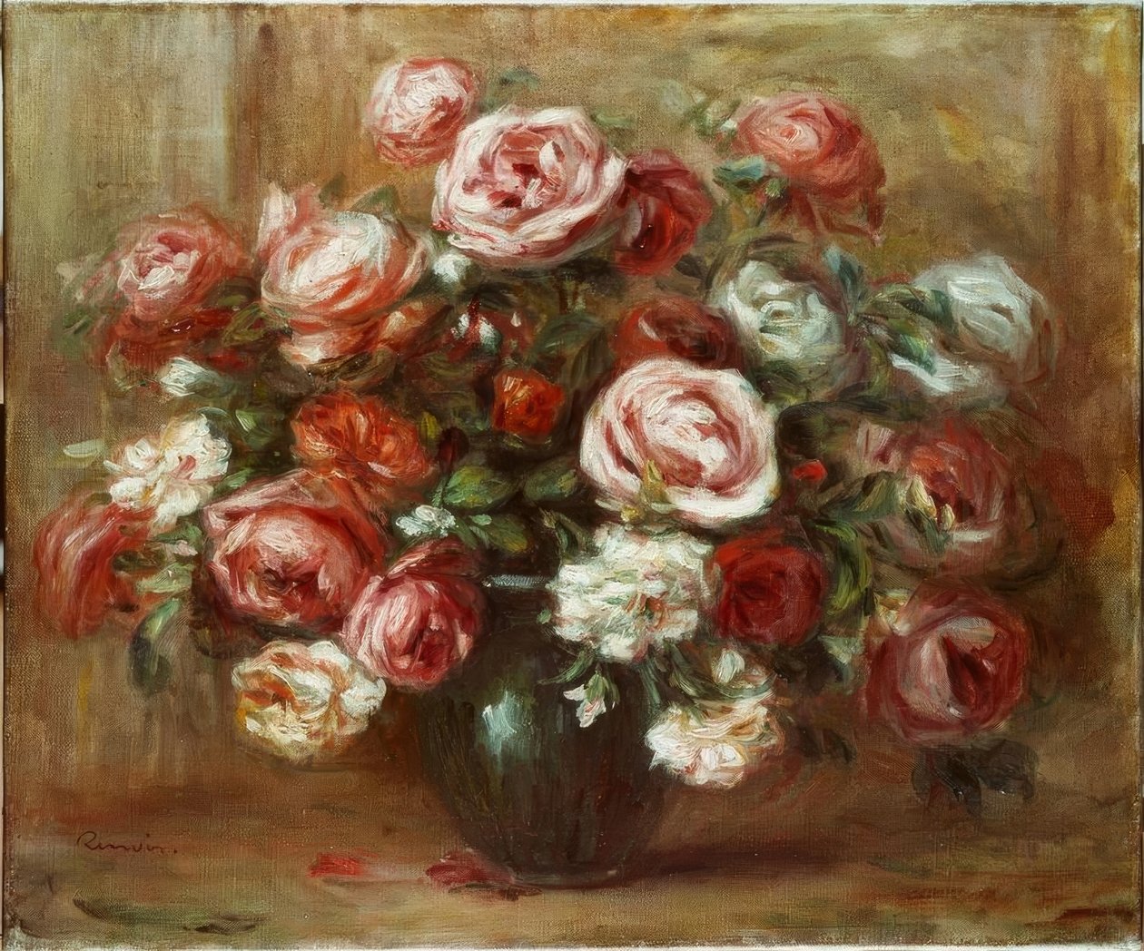 Róża martwa natura autorstwa Pierre Auguste Renoir