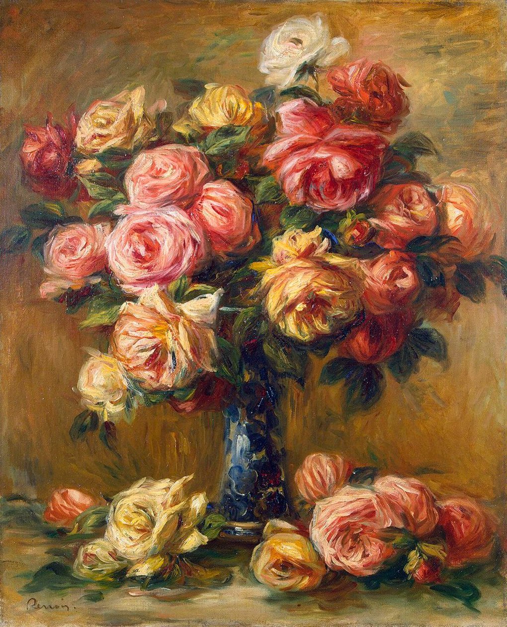 Róże w wazonie, ok. 1910. autorstwa Pierre Auguste Renoir