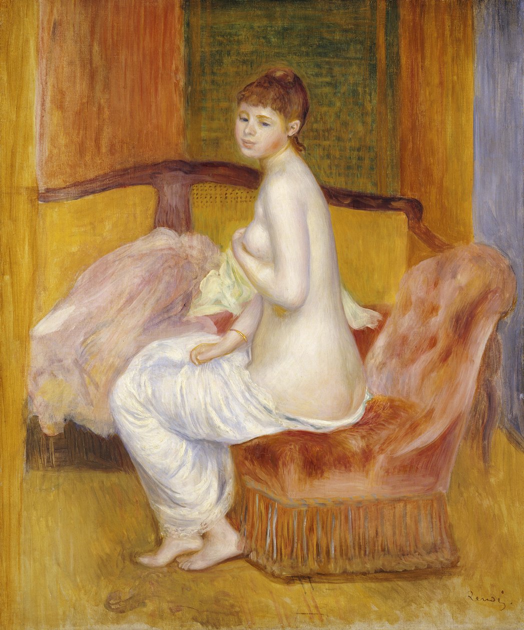 Siedzący akt, odpoczywający, 1885 autorstwa Pierre Auguste Renoir