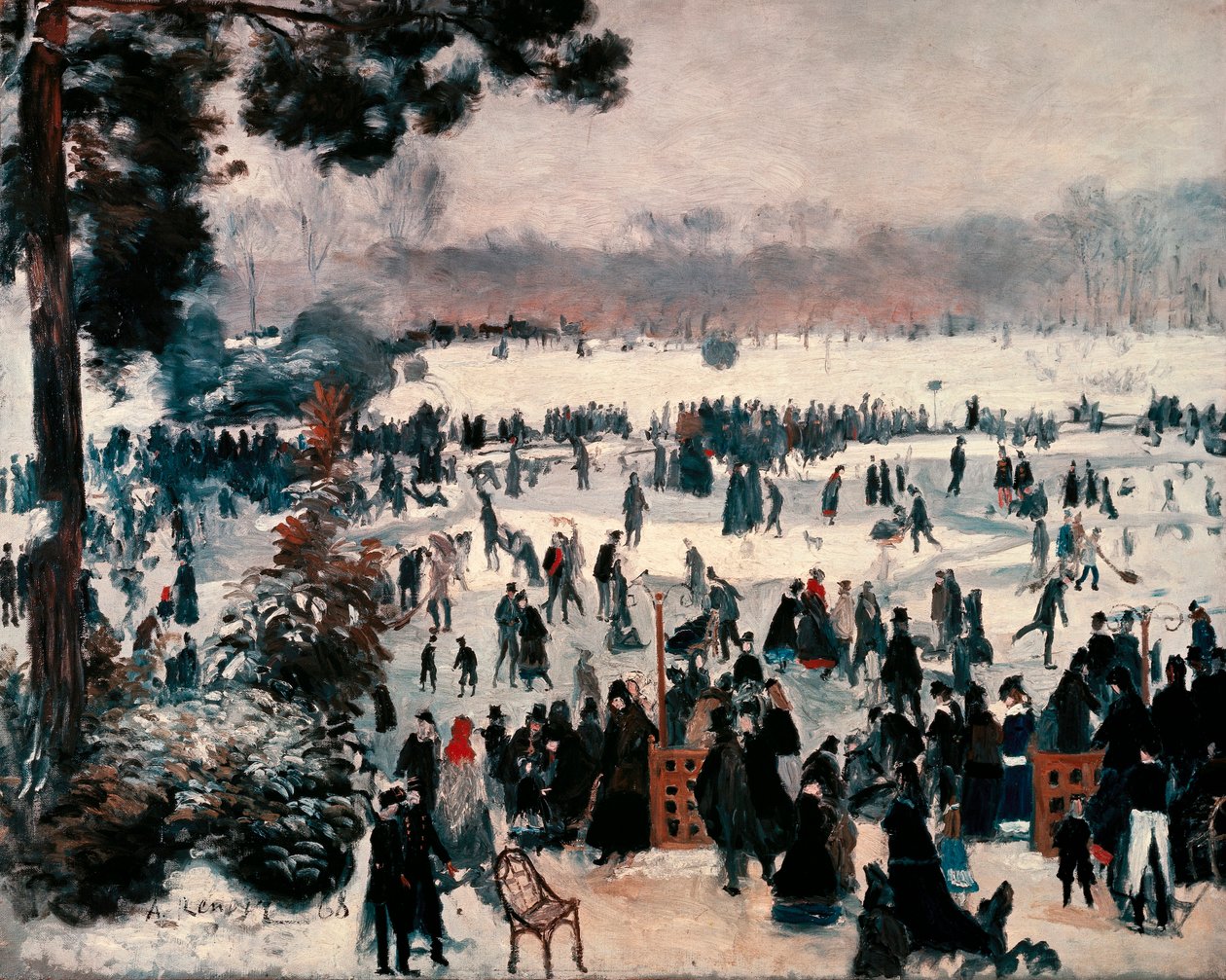 “Łyżwiarze w Bois de Boulogne w Paryżu” autorstwa Pierre Auguste Renoir