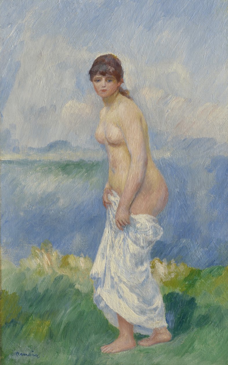 Kąpiący się na stojąco, ok.1885 autorstwa Pierre Auguste Renoir