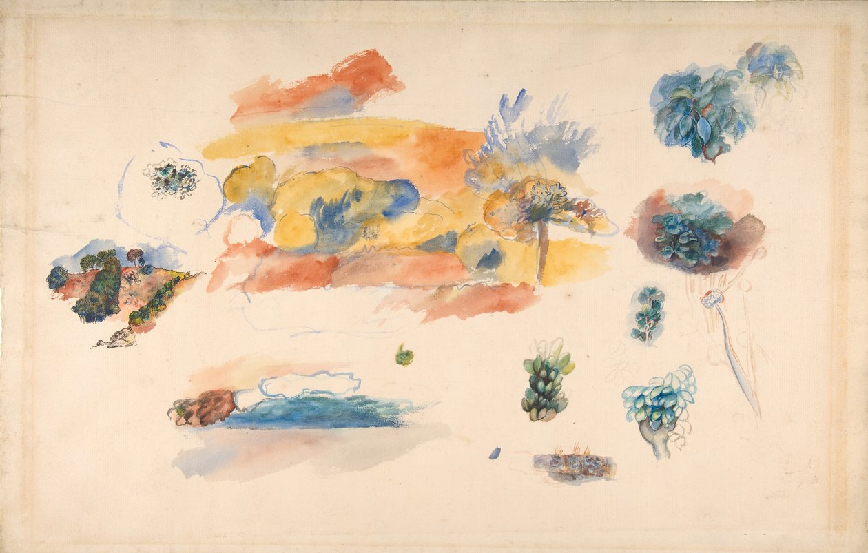 Studia krajobrazu, drzew i owoców egzotycznych, ca. 1885. autorstwa Pierre Auguste Renoir