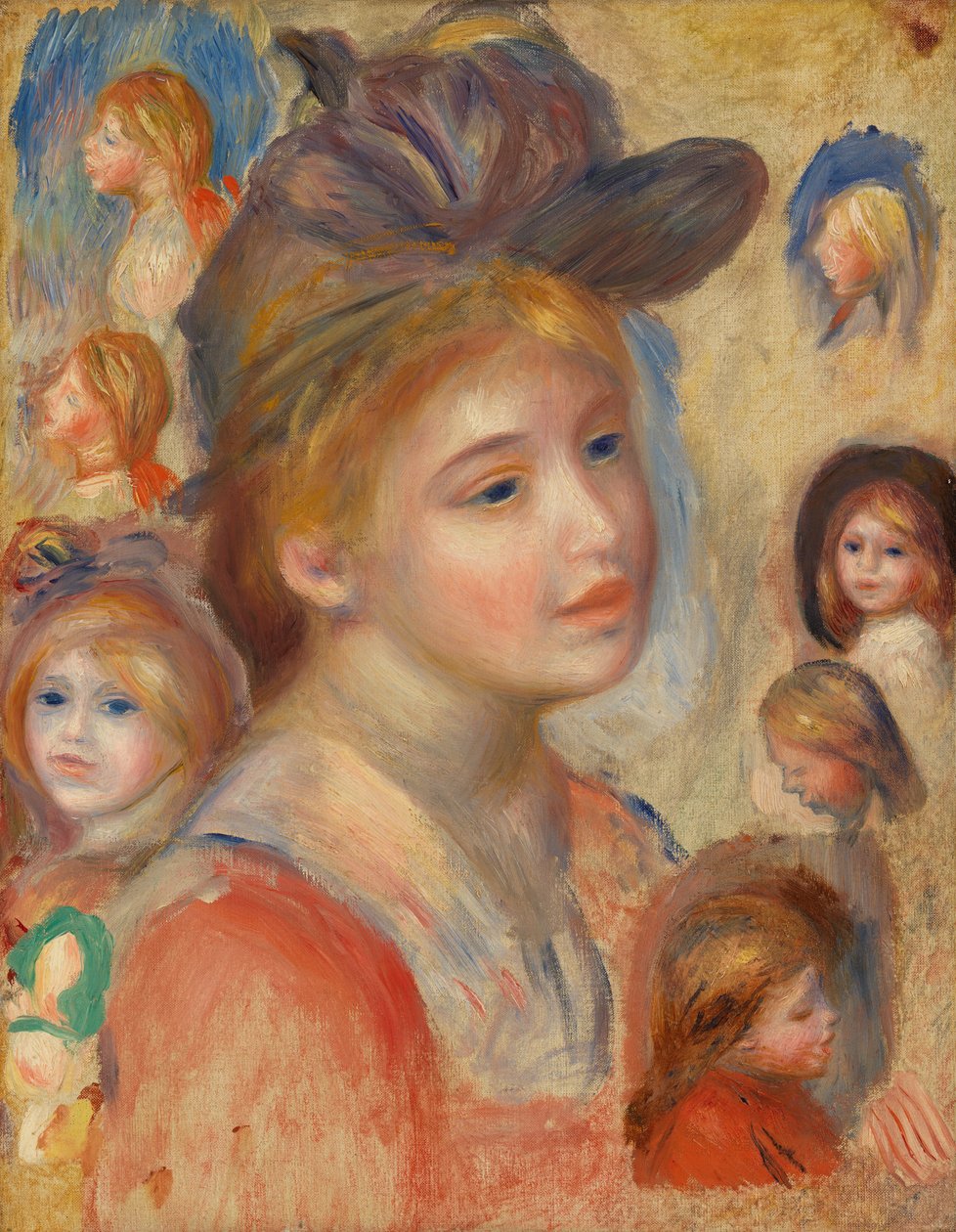 Studium głów dziewcząt autorstwa Pierre Auguste Renoir