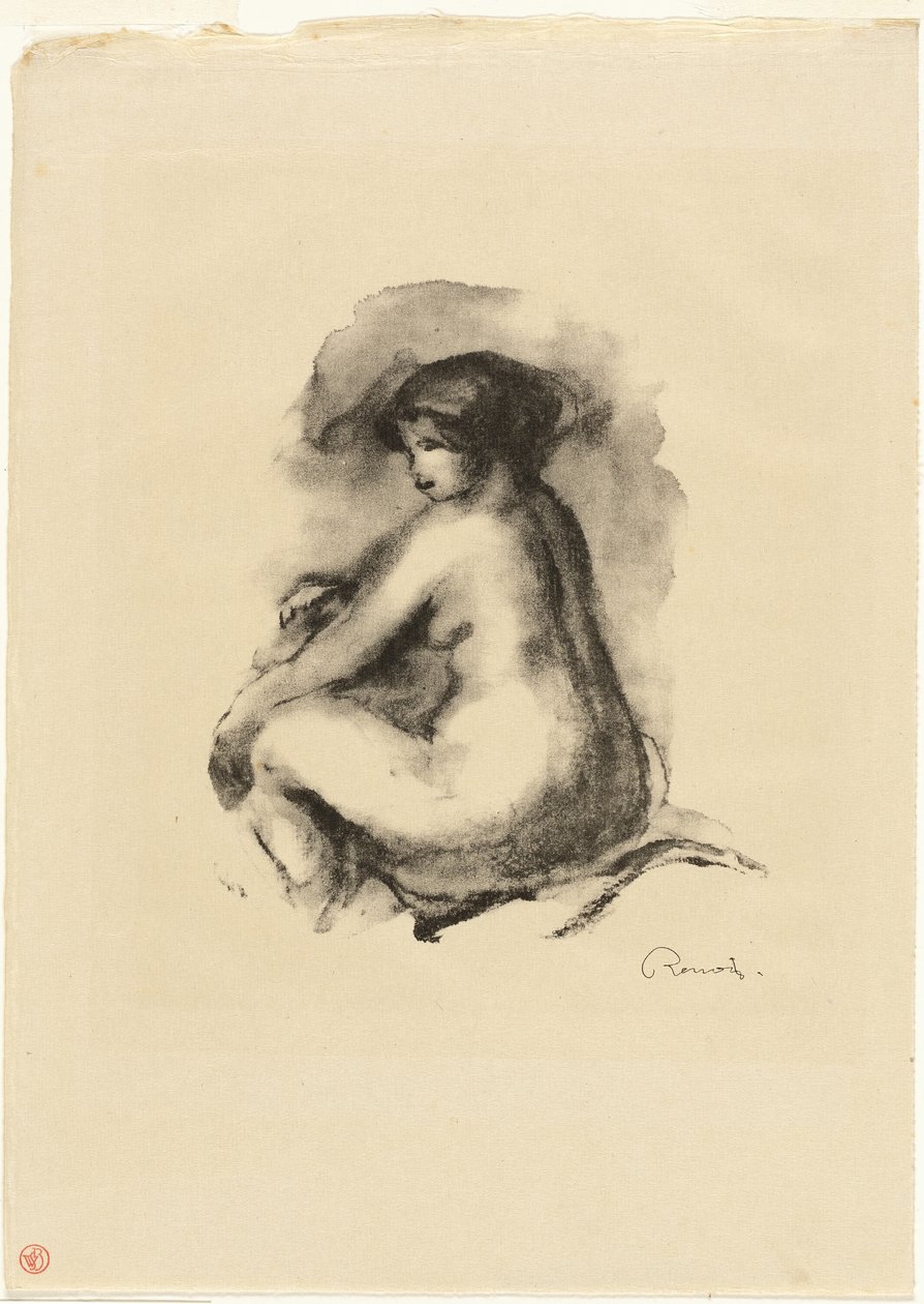 Studium siedzącej nagiej kobiety autorstwa Pierre Auguste Renoir