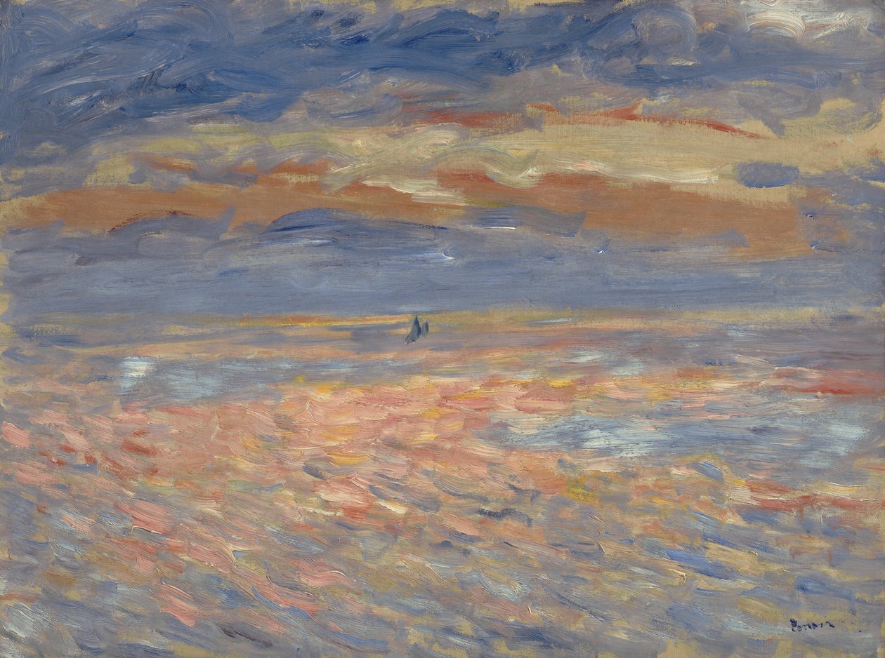 Zachód słońca, 1879 lub 1881 autorstwa Pierre Auguste Renoir