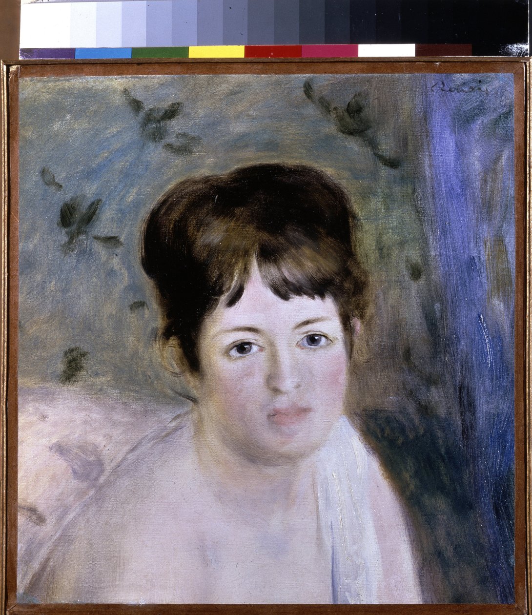 Głowa kobiety. Obraz Pierre Auguste Renoir (Pierre-Auguste Renoir autorstwa Pierre Auguste Renoir