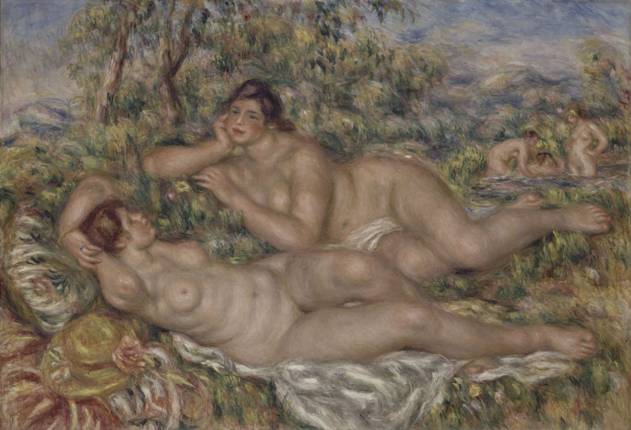 Kąpiący się, ok. 1918-19 (olej na płótnie) autorstwa Pierre Auguste Renoir