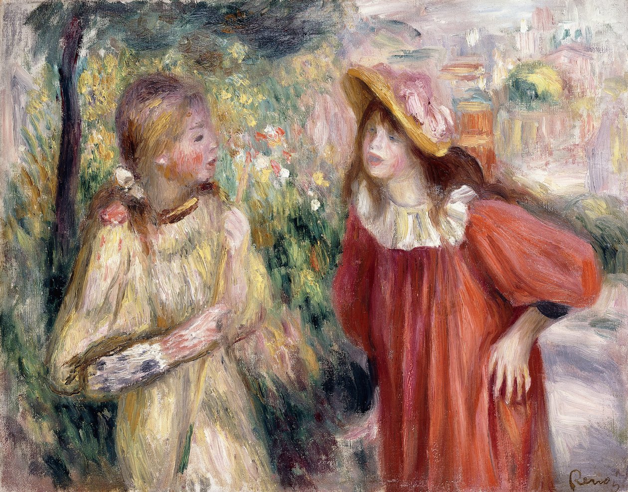 Rozmowa, 1895 autorstwa Pierre Auguste Renoir