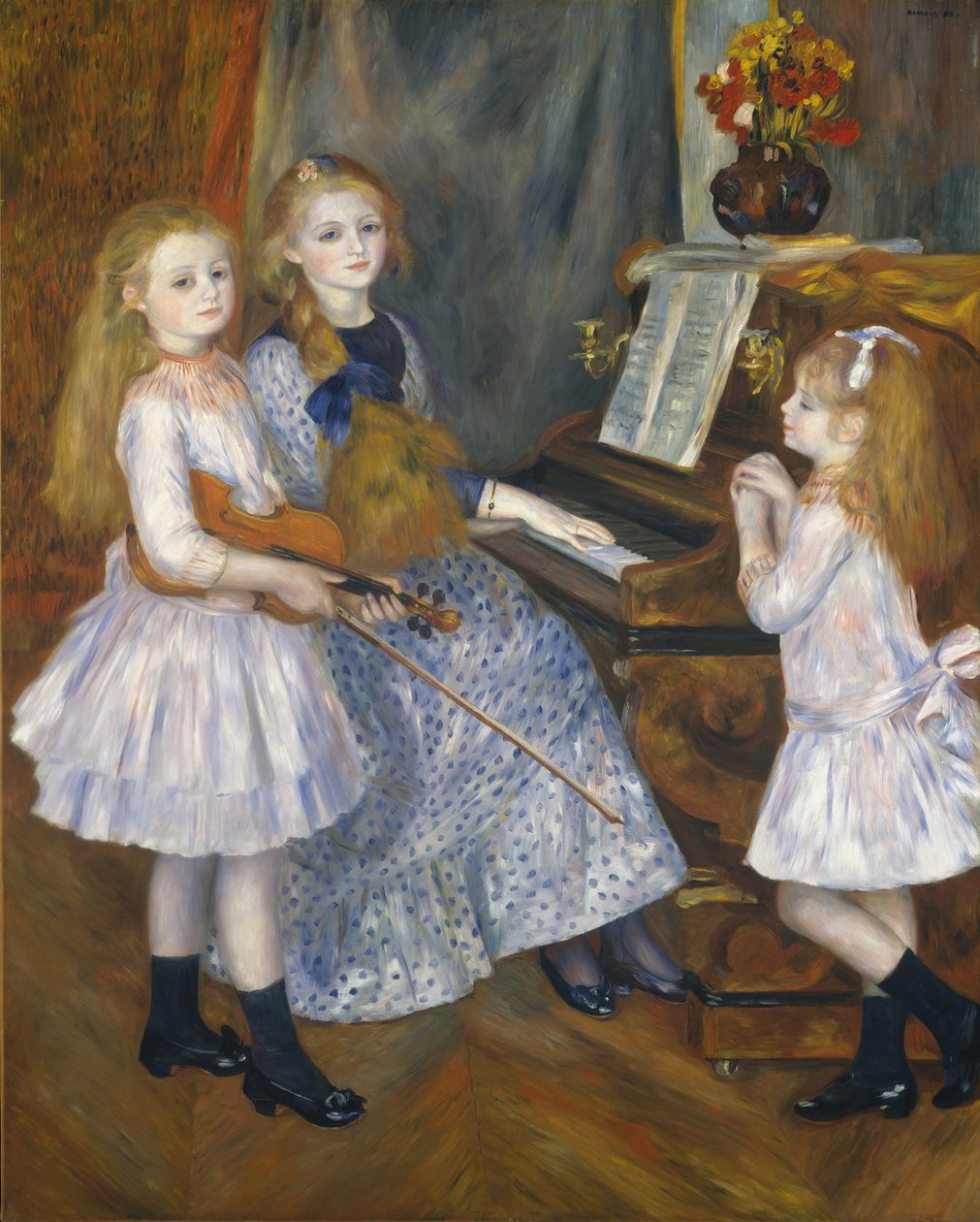 Córki Catulle Mendes, Huguette 1871-1964, Claudine 1876-1937..., 1888. autorstwa Pierre Auguste Renoir