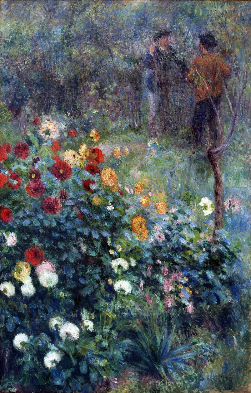Ogród przy Rue Cortot, Montmartre - Pierre Auguste Renoir (1841-1919). olej na płótnie autorstwa Pierre Auguste Renoir