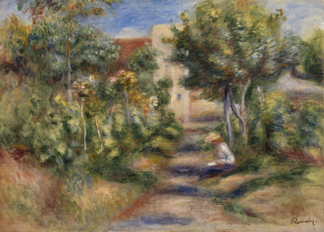 Ogród malarza, Cagnes, ok. 1908 (olej na płótnie) autorstwa Pierre Auguste Renoir