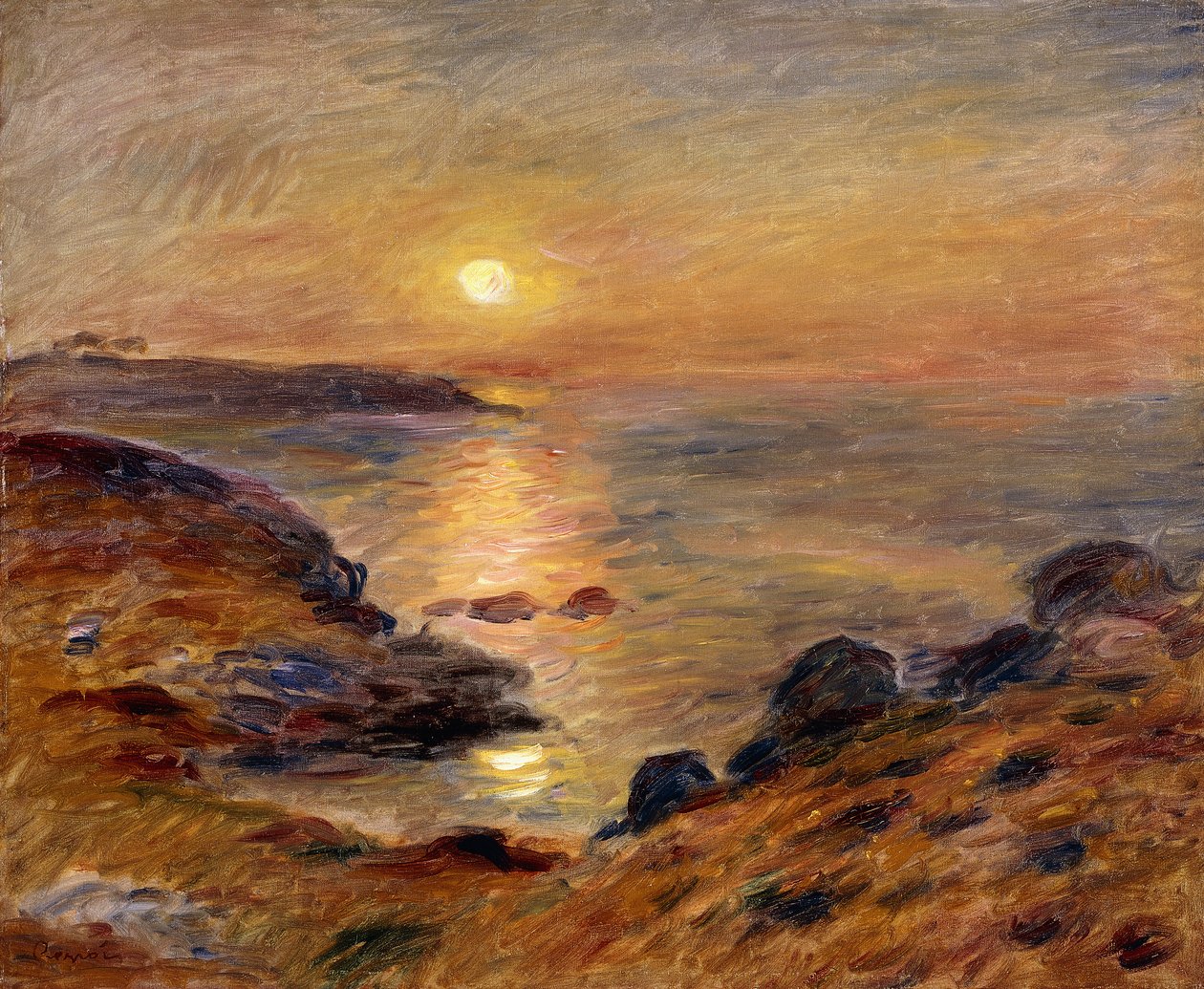 Zachód słońca w Douarnenez; Zachód słońca w Douarnenez, 1883 autorstwa Pierre Auguste Renoir