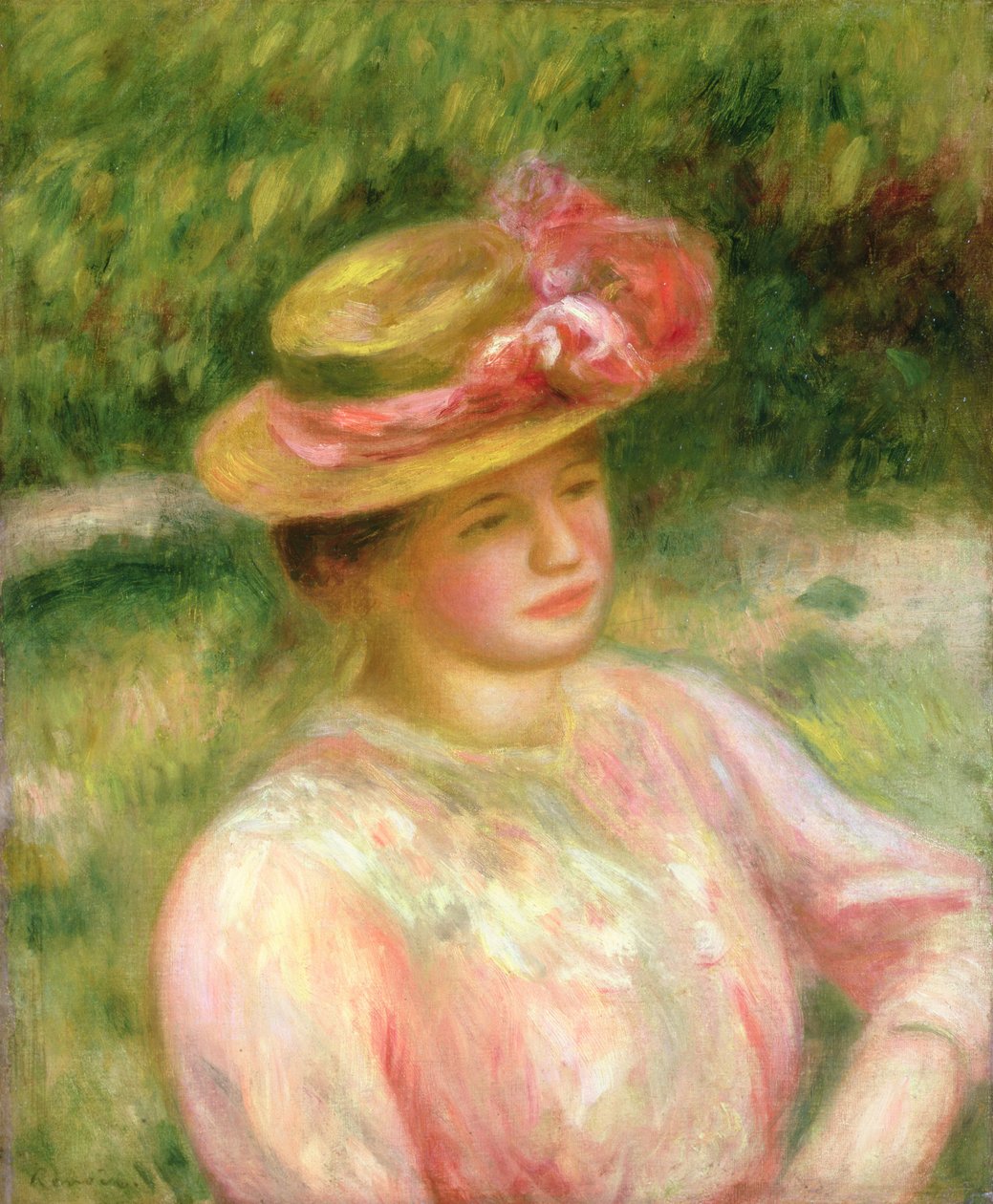 Słomkowy Kapelusz, 1895 autorstwa Pierre Auguste Renoir