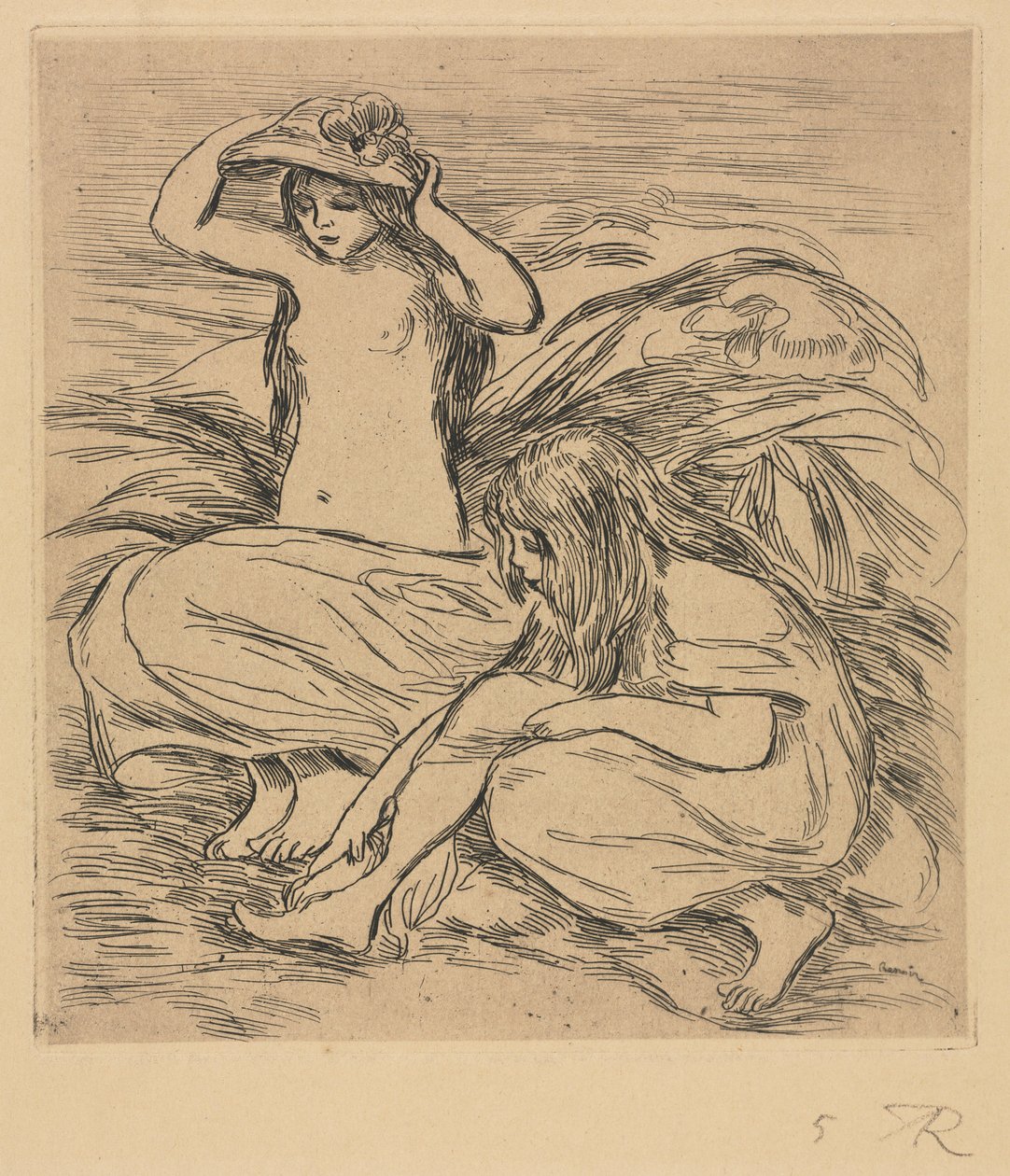 Dwóch Kąpiących się autorstwa Pierre Auguste Renoir