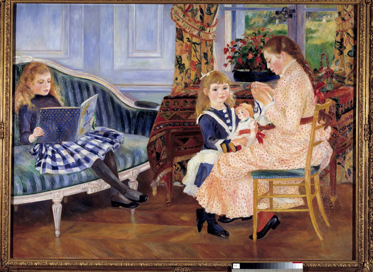 Popołudnie dzieci w Wargemont. Obraz Pierre Auguste Renoir (1841-1919), olej na płótnie autorstwa Pierre Auguste Renoir