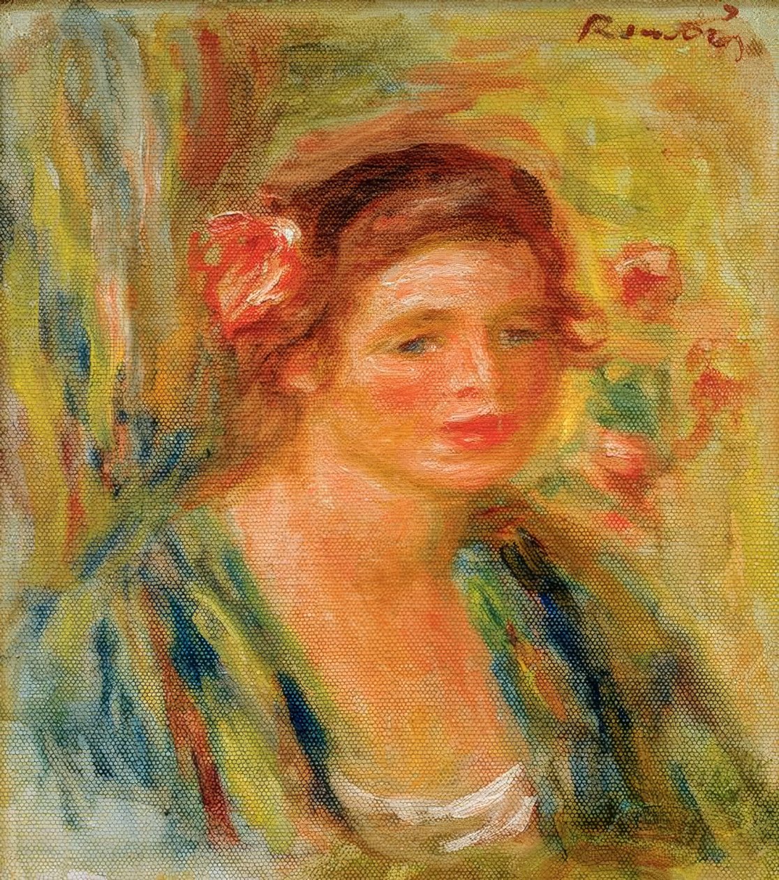 Głowa młodej kobiety (portret Gabrielle) autorstwa Pierre Auguste Renoir