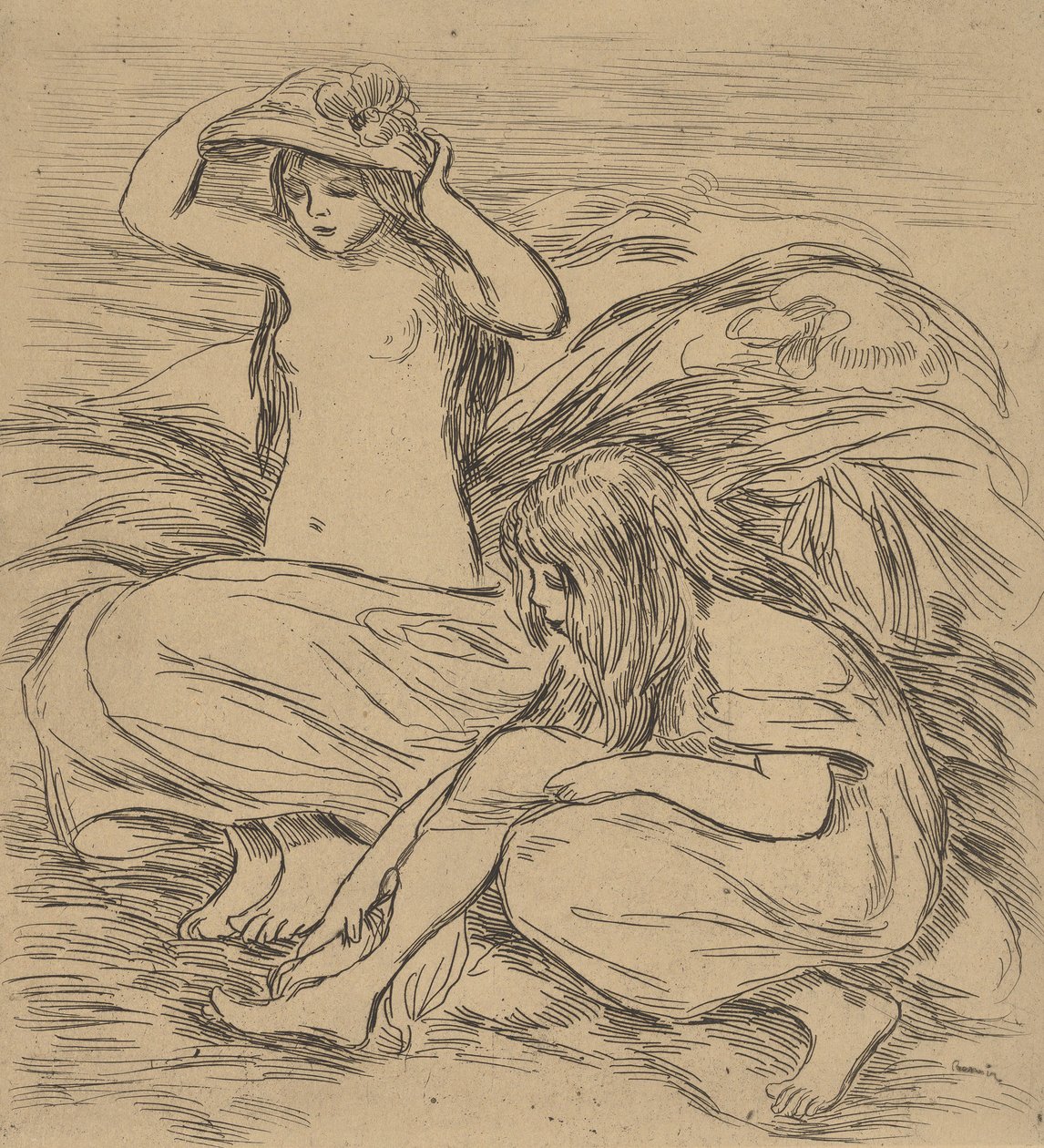 Dwóch kąpiących się Dwóch kąpiących się, 1895. autorstwa Pierre Auguste Renoir