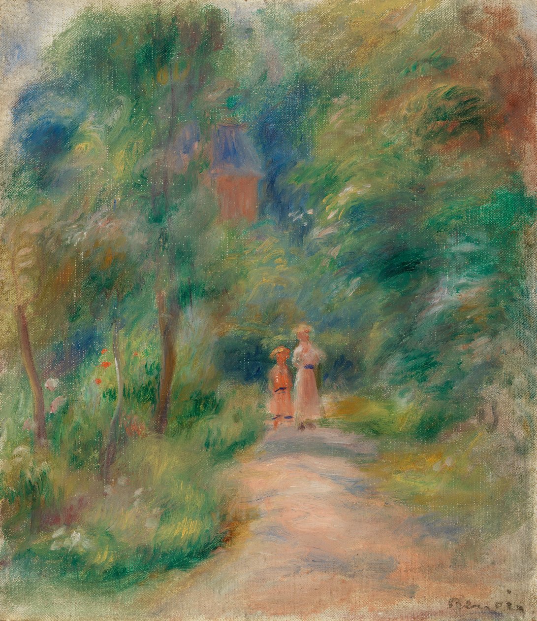 Dwie postacie na ścieżce autorstwa Pierre Auguste Renoir