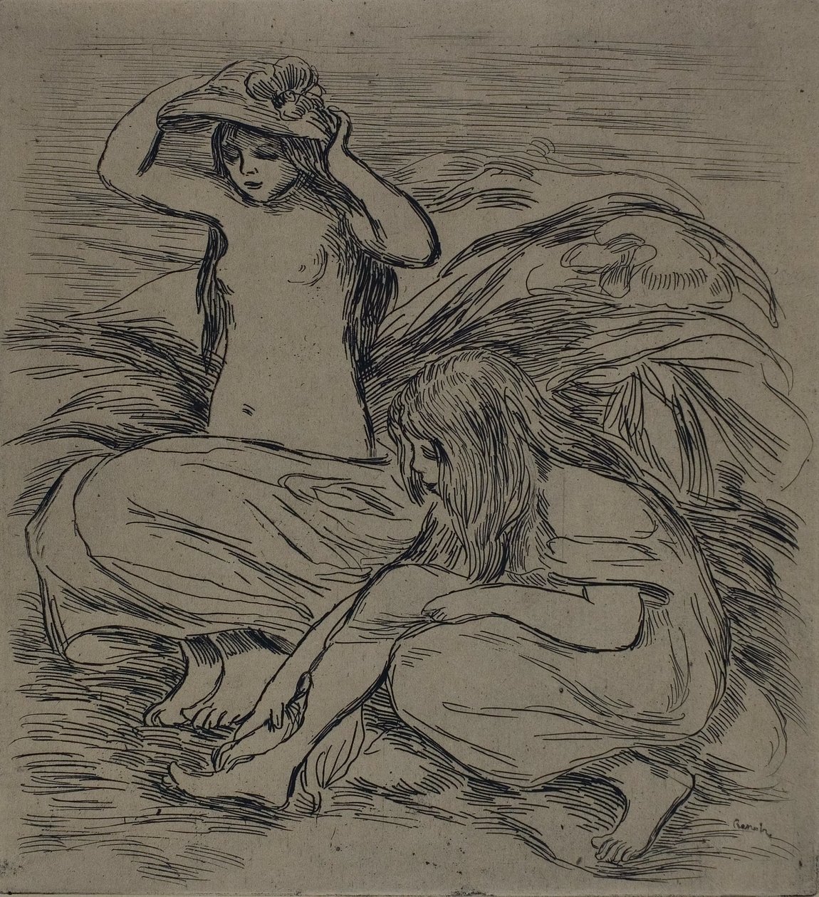 Dwie kobiety w kąpieli autorstwa Pierre Auguste Renoir