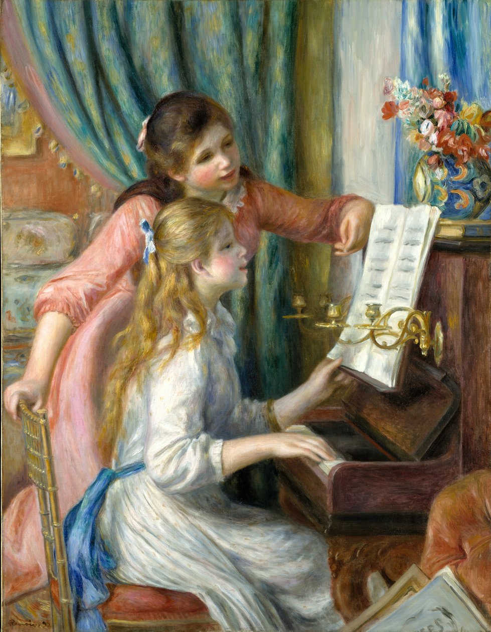 Dwie młode dziewczyny przy fortepianie, 1892. autorstwa Pierre Auguste Renoir