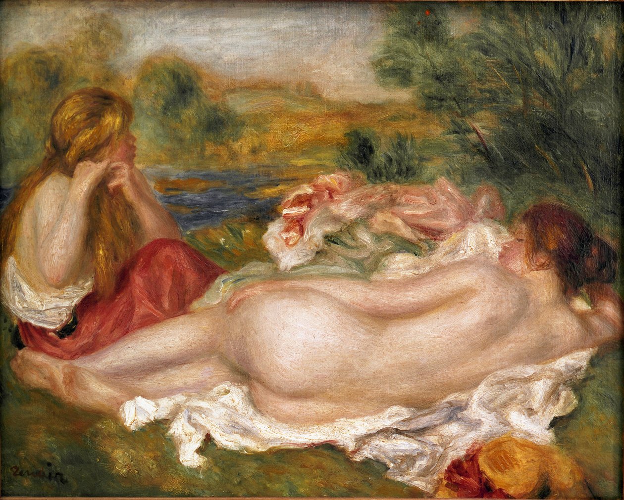 Dwóch kąpiących się. Obraz Pierre Auguste Renoir (Pierre-Auguste autorstwa Pierre Auguste Renoir
