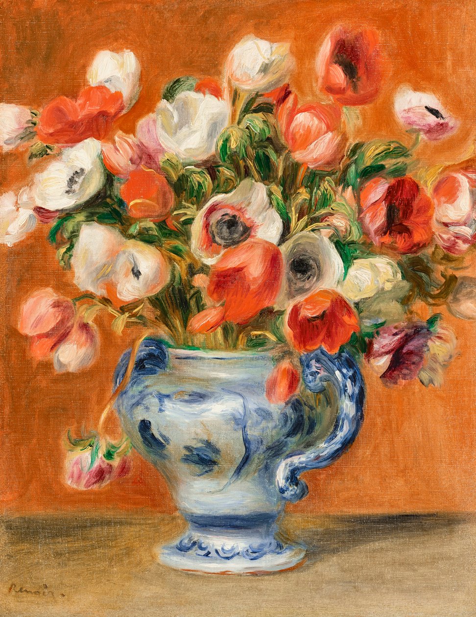 Wazon z zawilcami, 1890. autorstwa Pierre Auguste Renoir