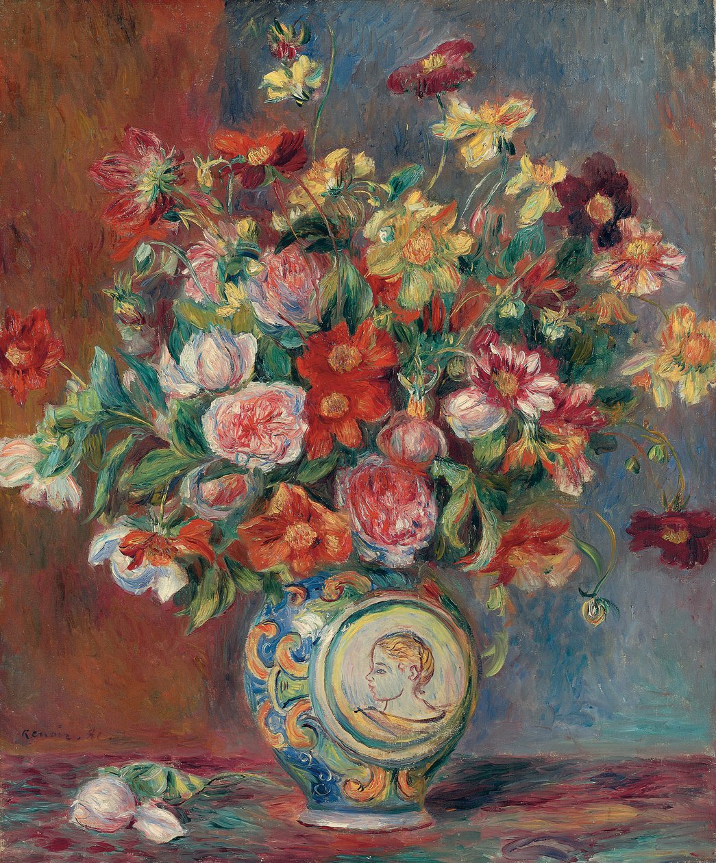 Wazon z kwiatami; Wazon z kwiatami, 1881 autorstwa Pierre Auguste Renoir