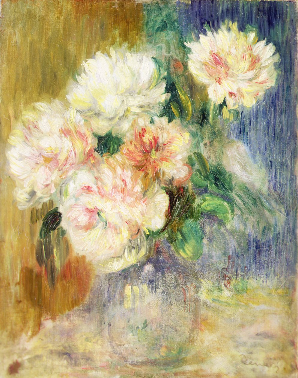 Wazon z Piwoniami (olej na płótnie) autorstwa Pierre Auguste Renoir
