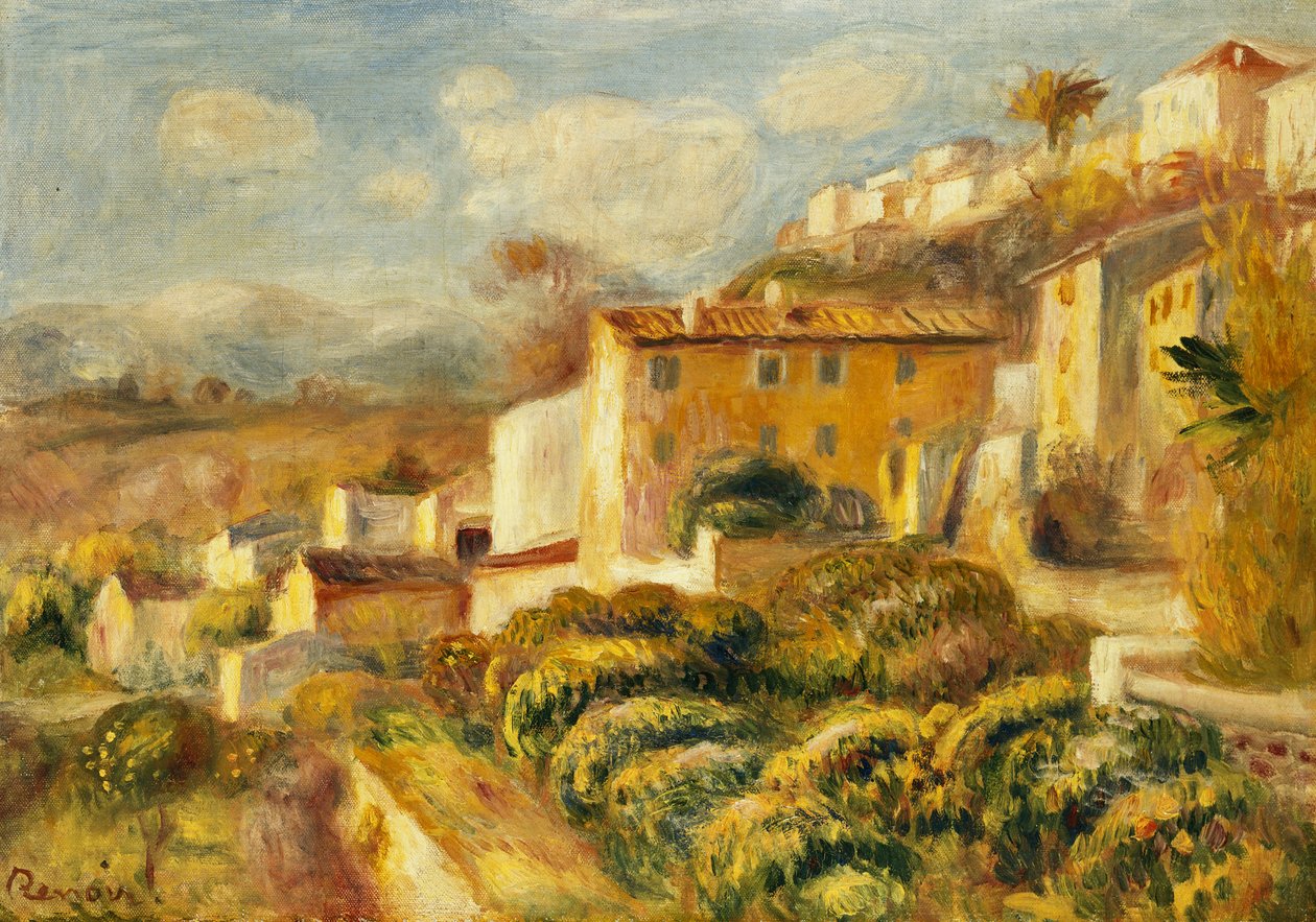 Widok na pocztę, Cagnes; Widok na pocztę, Cagnes, 1907 autorstwa Pierre Auguste Renoir