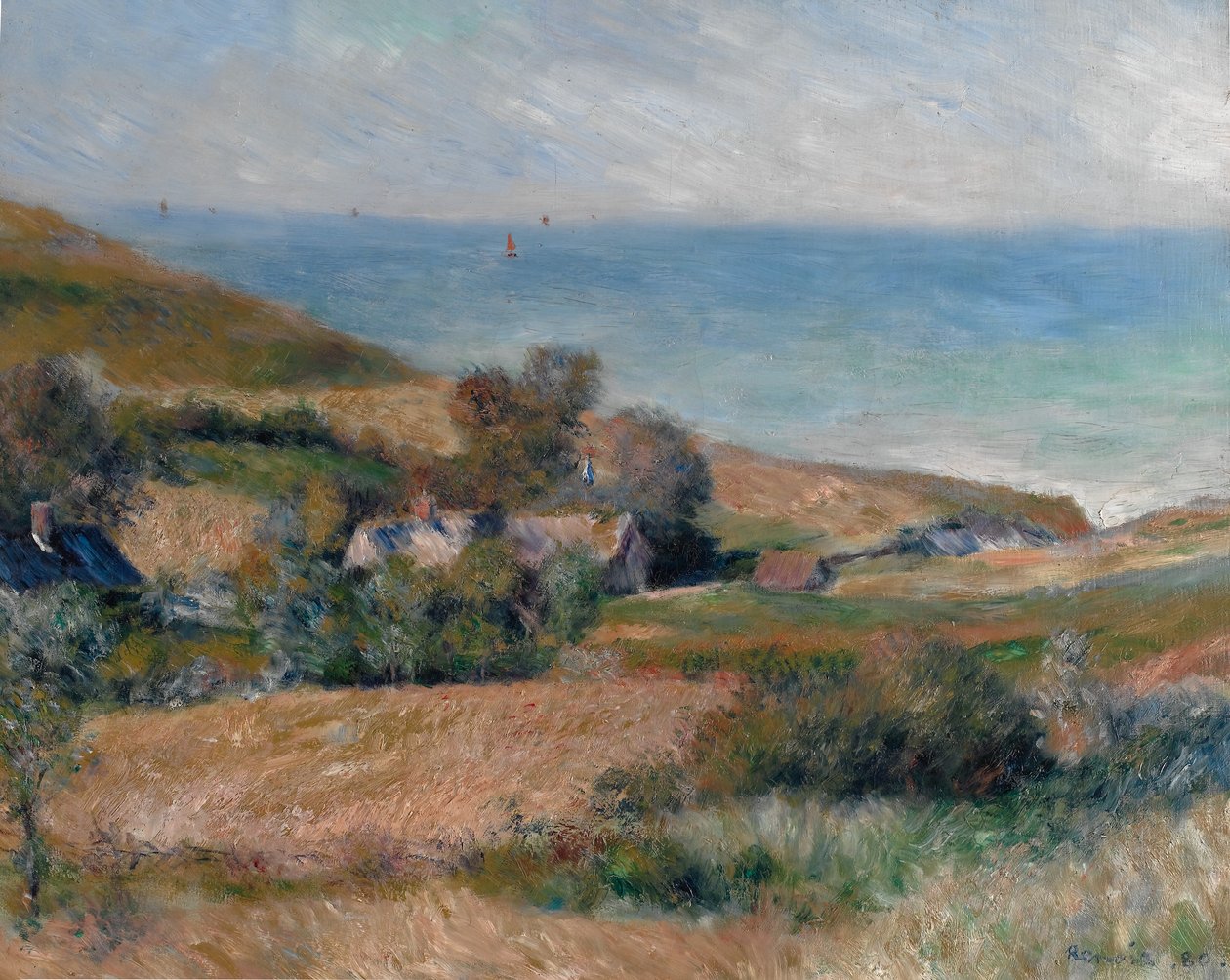 Widok na wybrzeże w pobliżu Wargemont w Normandii, 1880 r. autorstwa Pierre Auguste Renoir
