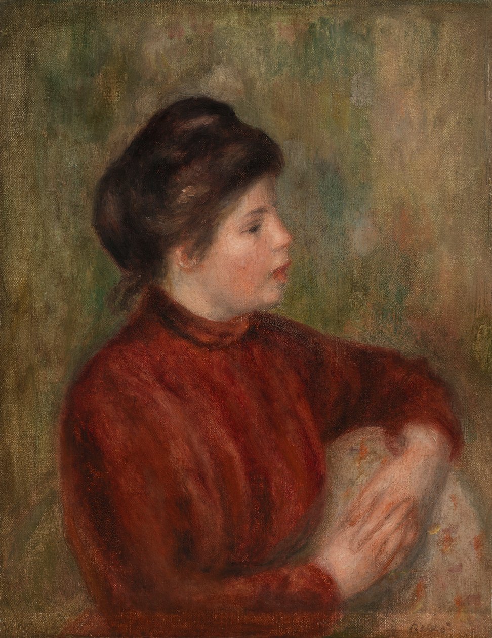 Kobieta oparta na krześle autorstwa Pierre Auguste Renoir
